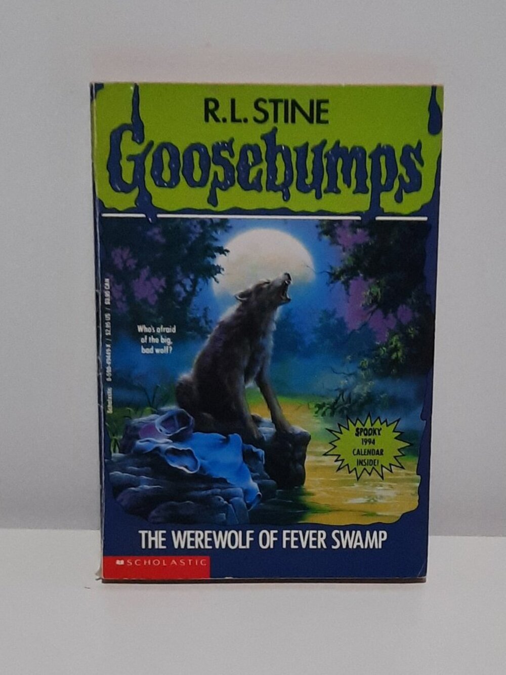 Goosebumps #14 Werewolf Fever Swamp 1993 1st Print 1994 Calendar Insert Stine